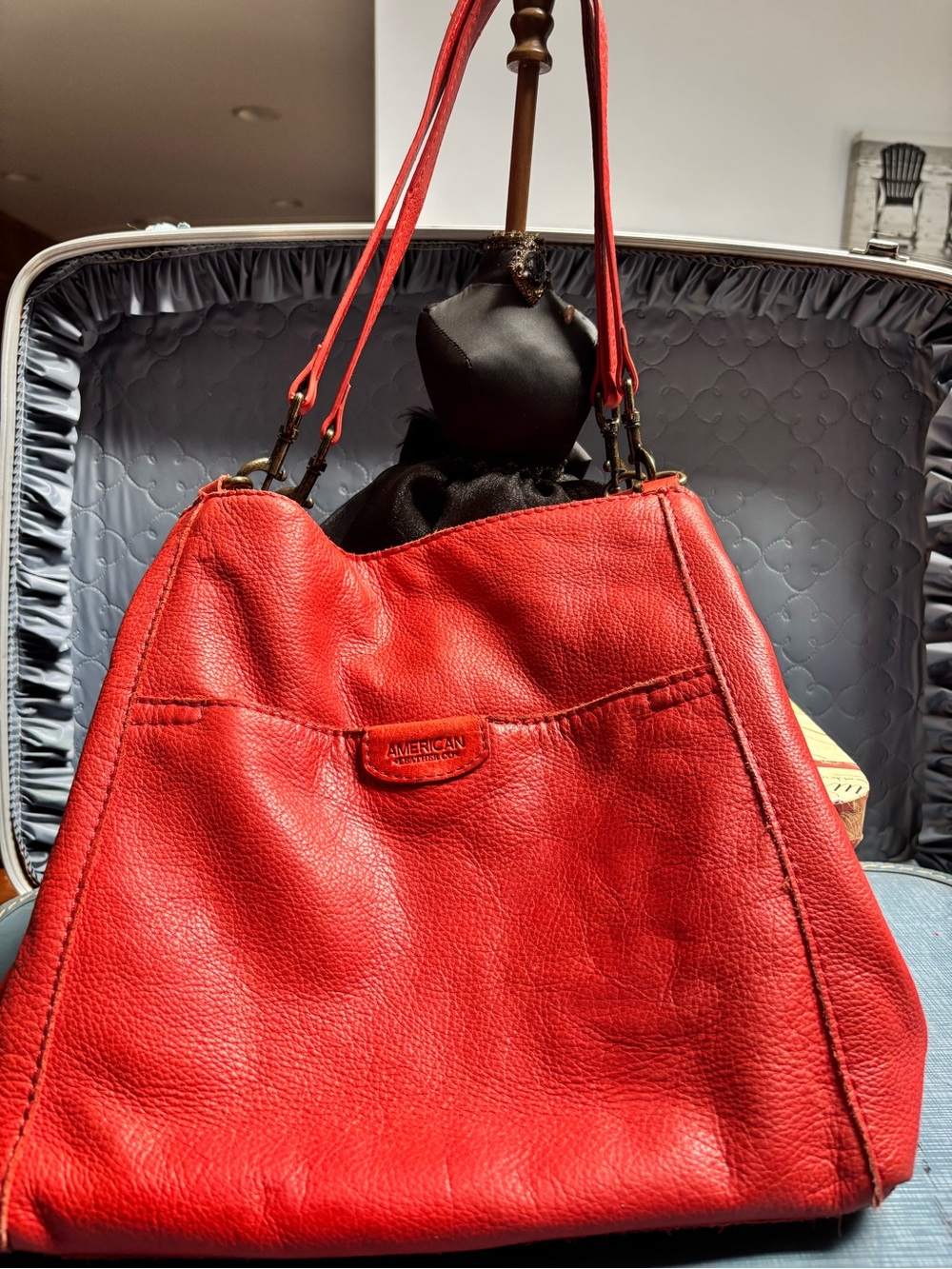 American Leather Shoulder Tote